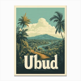 Aihrgdesign A Retro Travel Poster For Ubud Featuring The Sere Efafde3b 067c 4f53 990a A1533052cba5 1 Canvas Print