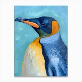 King Penguin Oamaru Blue Penguin Colony Colour Block Painting 7 Canvas Print
