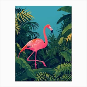 Greater Flamingo Italy Tropical Illustration 7 Canvas Print