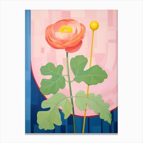 Ranunculus 5 Hilma Af Klint Inspired Pastel Flower Painting Canvas Print