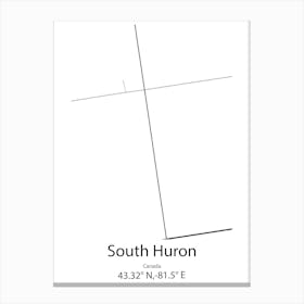 South Huron,Canada Minimalist Map Canvas Print