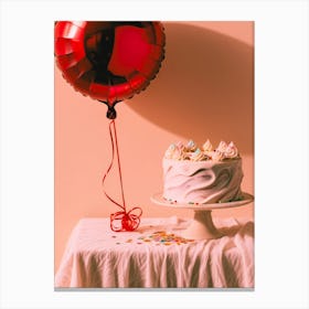 Birthday Cake With Balloon Canvas Print