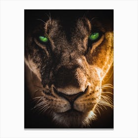 Lioness Green Eyes Canvas Print