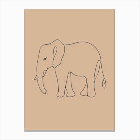 Elephant - Boho, Line Art 14 Canvas Print