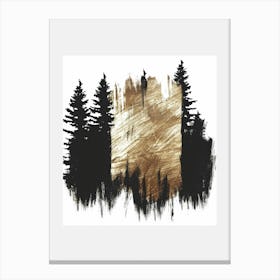 Black And Gold Forest Canvas Print