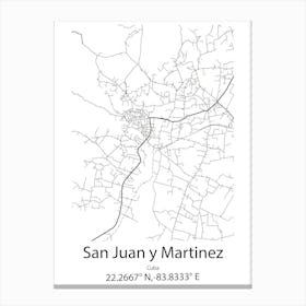 San Juan Lalana,Mexico Minimalist Map Canvas Print