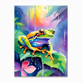 Frog In The Jungle Canvas Print
