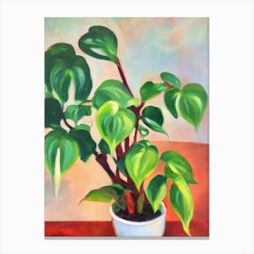 Philodendron 2 Impressionist Painting Plant Canvas Print
