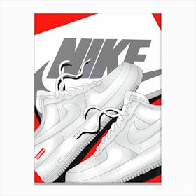 Nike Air Force White Canvas Print