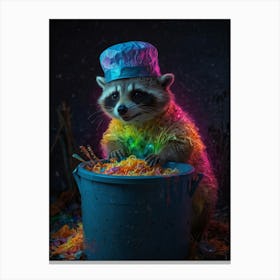 Raccoon In A Bucket 3 Canvas Print