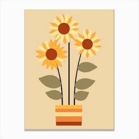 Sunflowers In A Vase Canvas Print