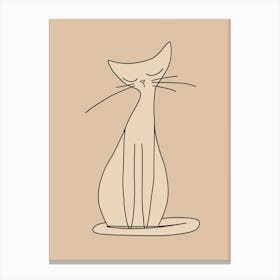 Cat - Boho, Line Art 7 Canvas Print