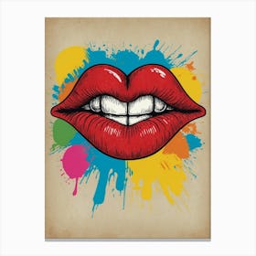 Red Lips Vector Illustration Canvas Print