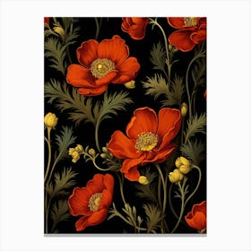 Winter Aconite 3 William Morris Style Winter Florals Canvas Print