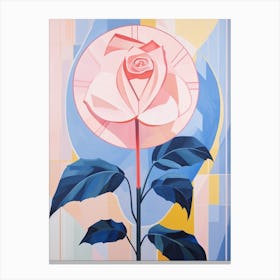 Rose 4 Hilma Af Klint Inspired Pastel Flower Painting Canvas Print