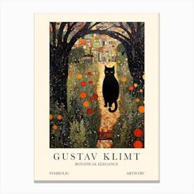 Gustav Klimt Cat Garden Poster Canvas Print