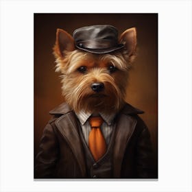 Gangster Dog Silky Terrier Canvas Print