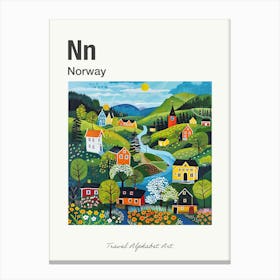 Kids Travel Alphabet  Norway 3 Canvas Print