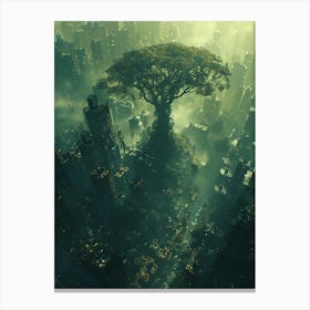Whimsical Tree In The City 2 Canvas Print