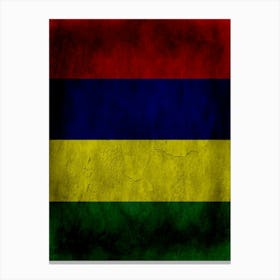Mauritius Flag Texture Canvas Print