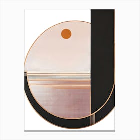 Eclipsed Horizons: A Digital Minimalist Abstract Artwork Canvas Print