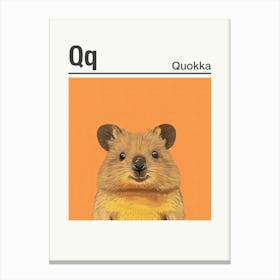 Animals Alphabet Quokka 1 Canvas Print