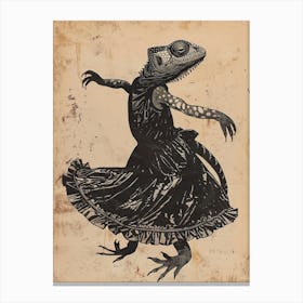 Chameleon Dancing In A Dress Block Print Canvas Print
