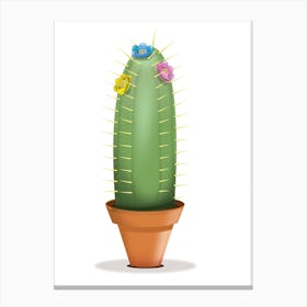 Cactus With Flowers Canvas Print