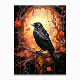 Floral Fantasy Raven Canvas Print