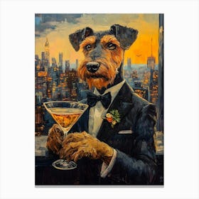 Sophisticated Airedale 3 Canvas Print