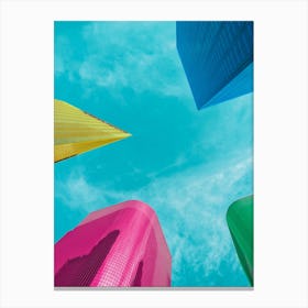 Colorful Building Look Up In Downtown Los Angeles California Canvas Print
