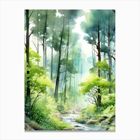 Watercolor Of A Forest 1 Canvas Print