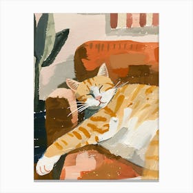 Cat Sleeping On The Couch 7 Canvas Print