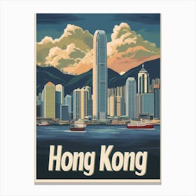 Aihrgdesign A Vintage Travel Poster Of Hong Kong Featuring Th Be45ff8f 9551 4da2 A281 3a6680bc26ea 3 Canvas Print