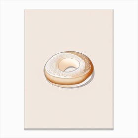 Bagel Bakery Product Minimalist Line Drawing 2 Canvas Print