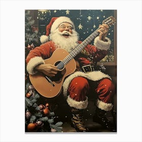 Santa Playing Guitar 2 Canvas Print