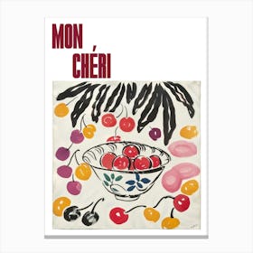 Mon Cheri Poster Cherries Matisse Style 13 Canvas Print