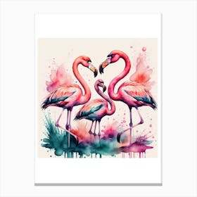 Flamingos Authentic print Canvas Print