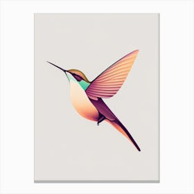Anna S Hummingbird Retro Minimal 1 Canvas Print