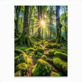 Mystical Forest Clearing Description A Sun Dappl (1) Canvas Print