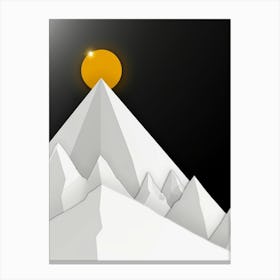 Mountain Top With Sun Canvas Print