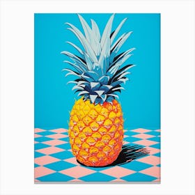 Pineapple Pastel Checkerboard 1 Canvas Print