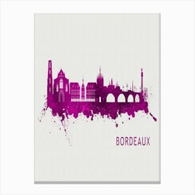 Bordeaux France City Purple Canvas Print