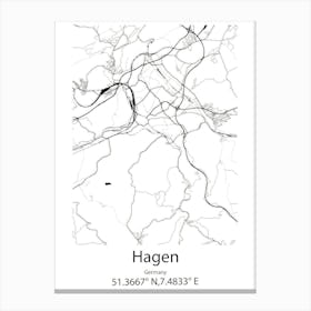 Hagen Im Bremischen,Germany Minimalist Map Canvas Print