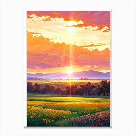 Sunset In The Field 23 Canvas Print