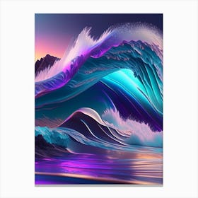 Crashing Waves, Landscapes, Waterscape Holographic 1 Canvas Print