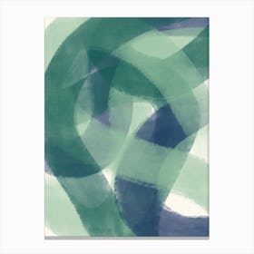 Abstract Curve Green Blue Lines Canvas Print