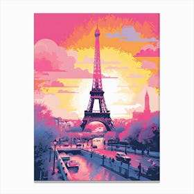 Paris In Risograph Style 3 Canvas Print