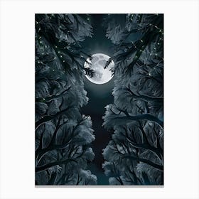 Full Moon In The Forest 2 Canvas Print