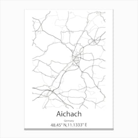 Aichach,Germany Minimalist Map Canvas Print